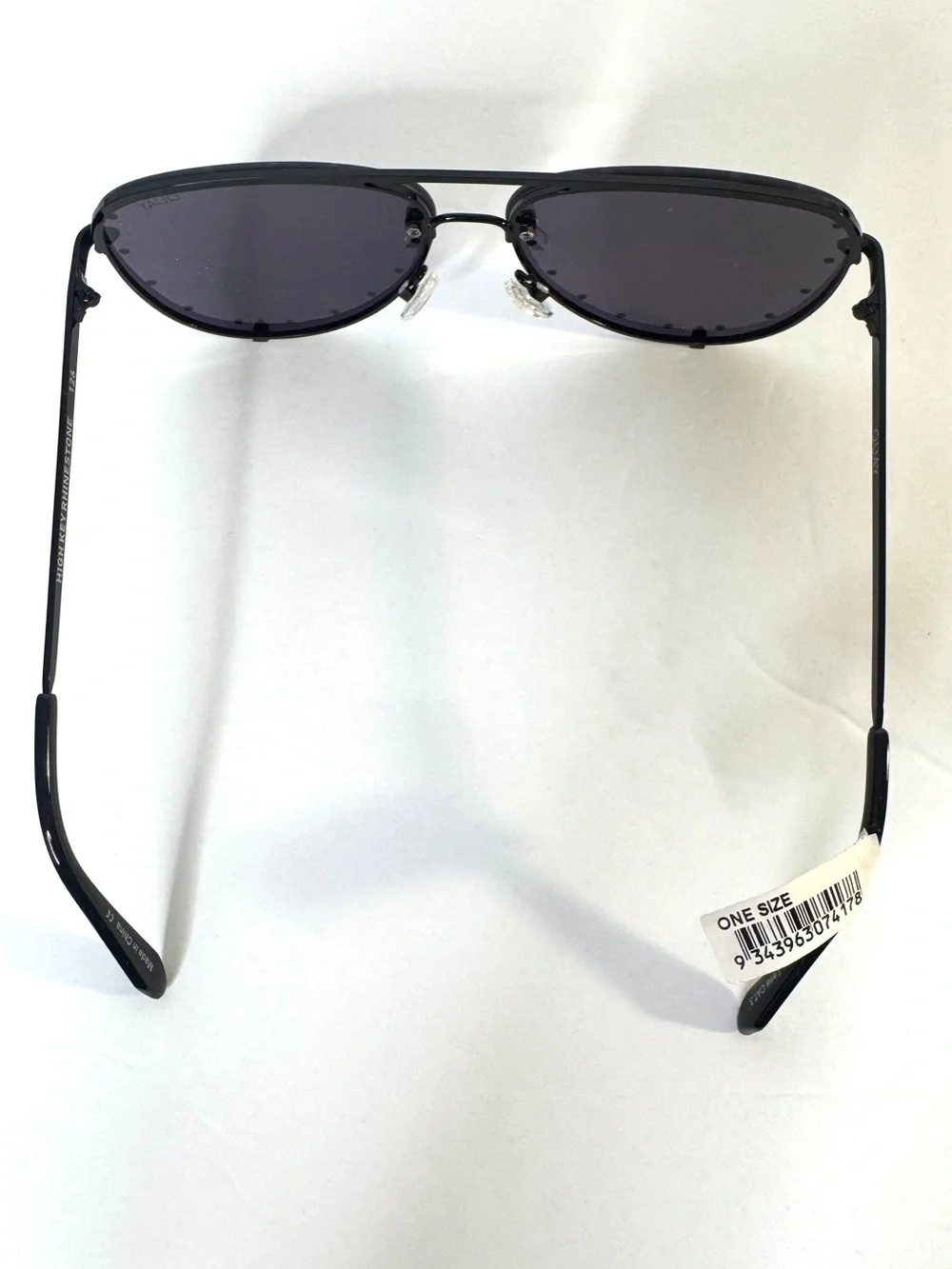 QUAY Australia NEW High Key Rhinestone Sunglasses Black
